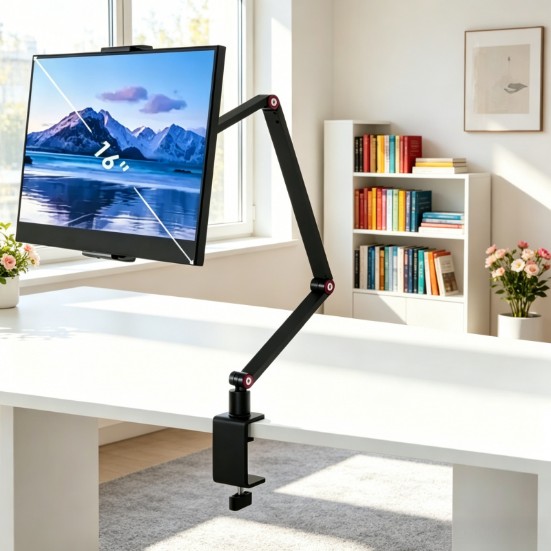 Monitor Arm Dual - 360 Degree Swivel Foldable Long Arm