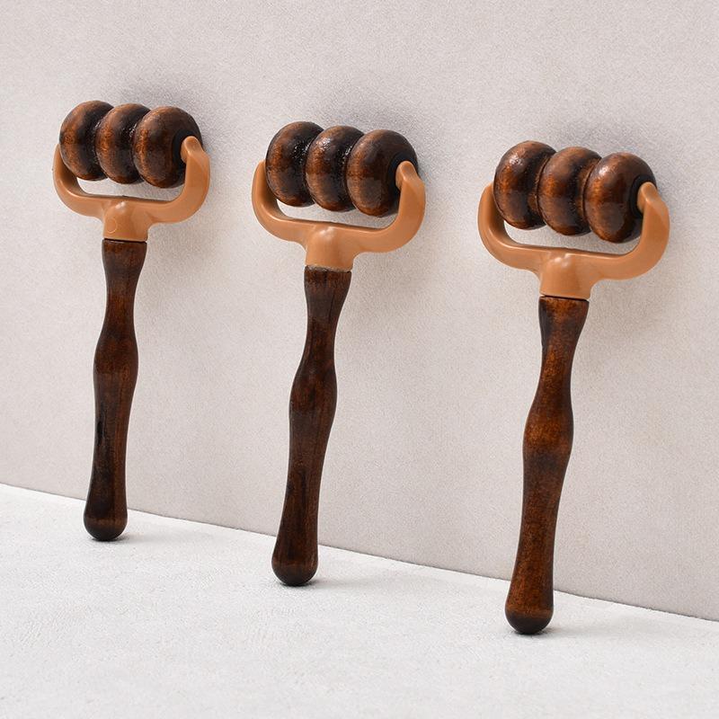 Home Office Head - New Wooden Massage Roller Handheld Muscle
