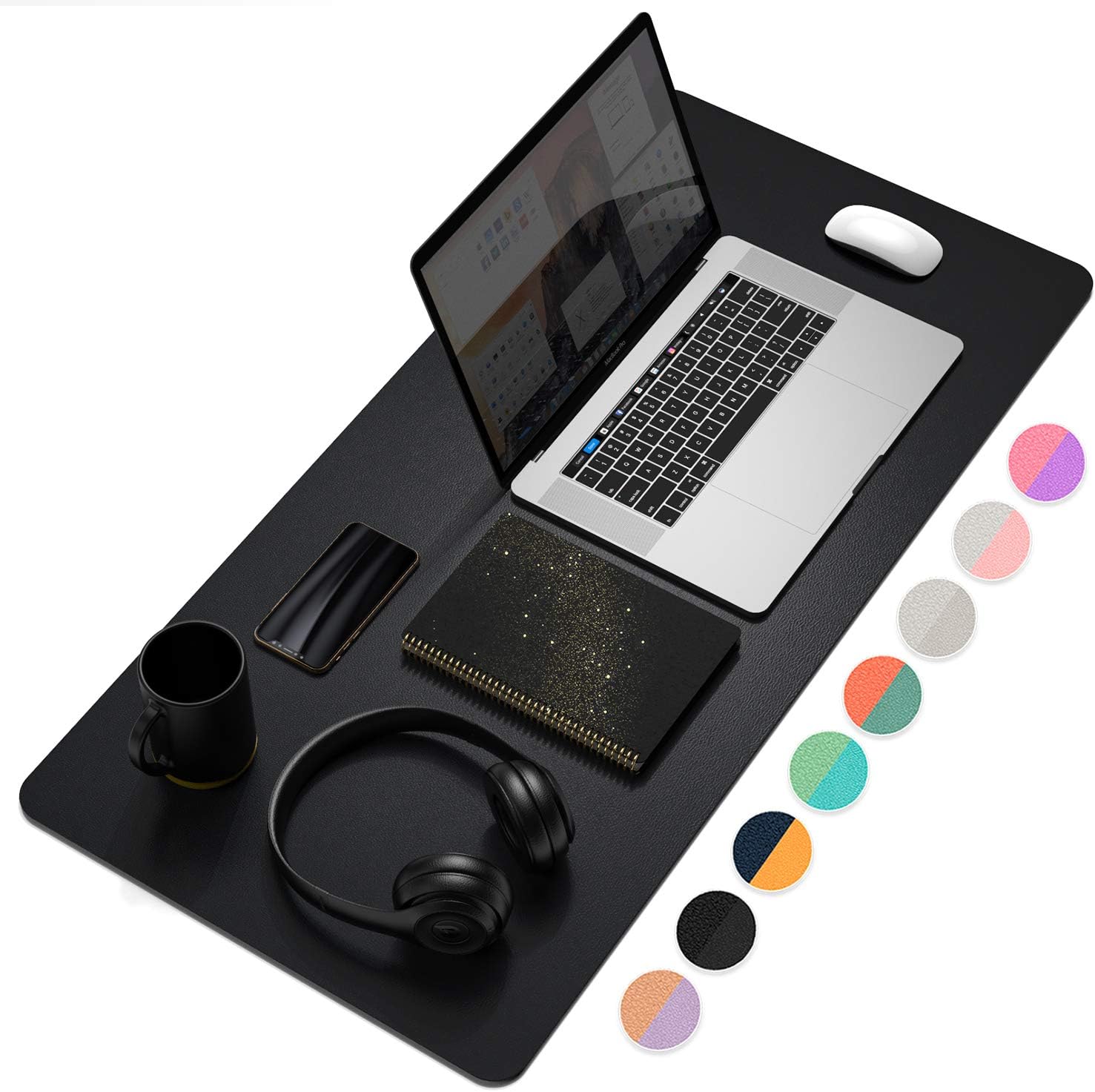 Desk Mat Leather - Dual-Sided Desk Pad Protector, Waterproof PU