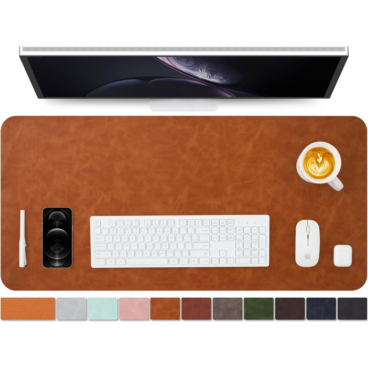 Desk Mat Leather - Distressed Leather Desk Mat - Non-Slip