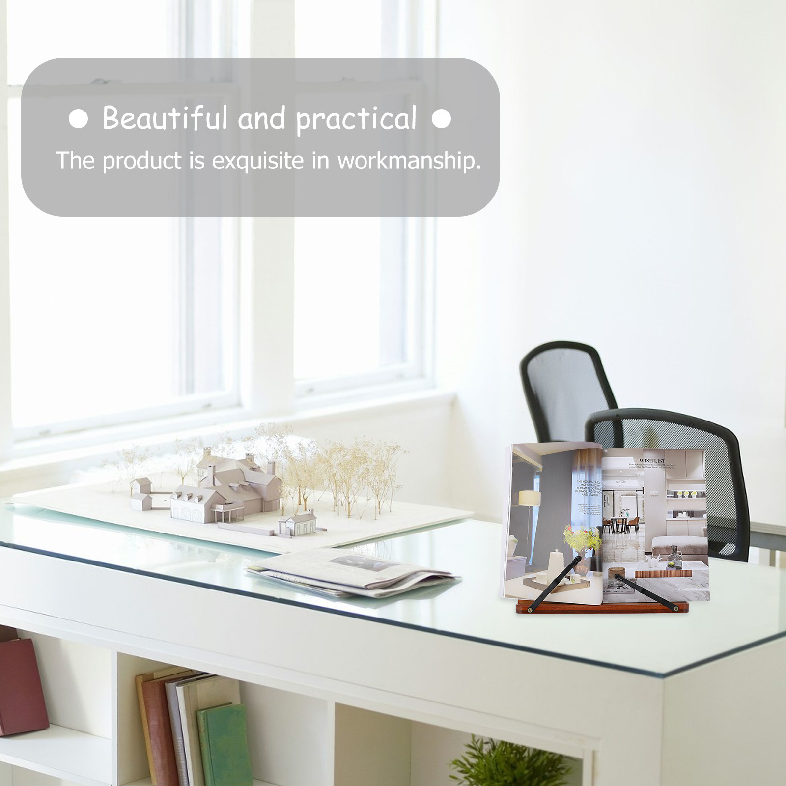 Home Office Laptop - 1Pcs Compact Bamboo Book Stand Desktop