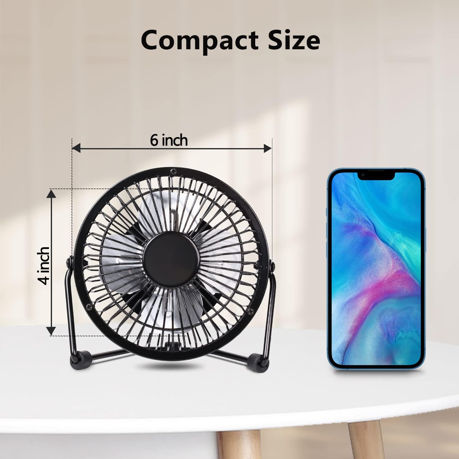 Mini USB Desk Fan, Quiet 4-Inc - Usb Desk Fan のレビューと価格