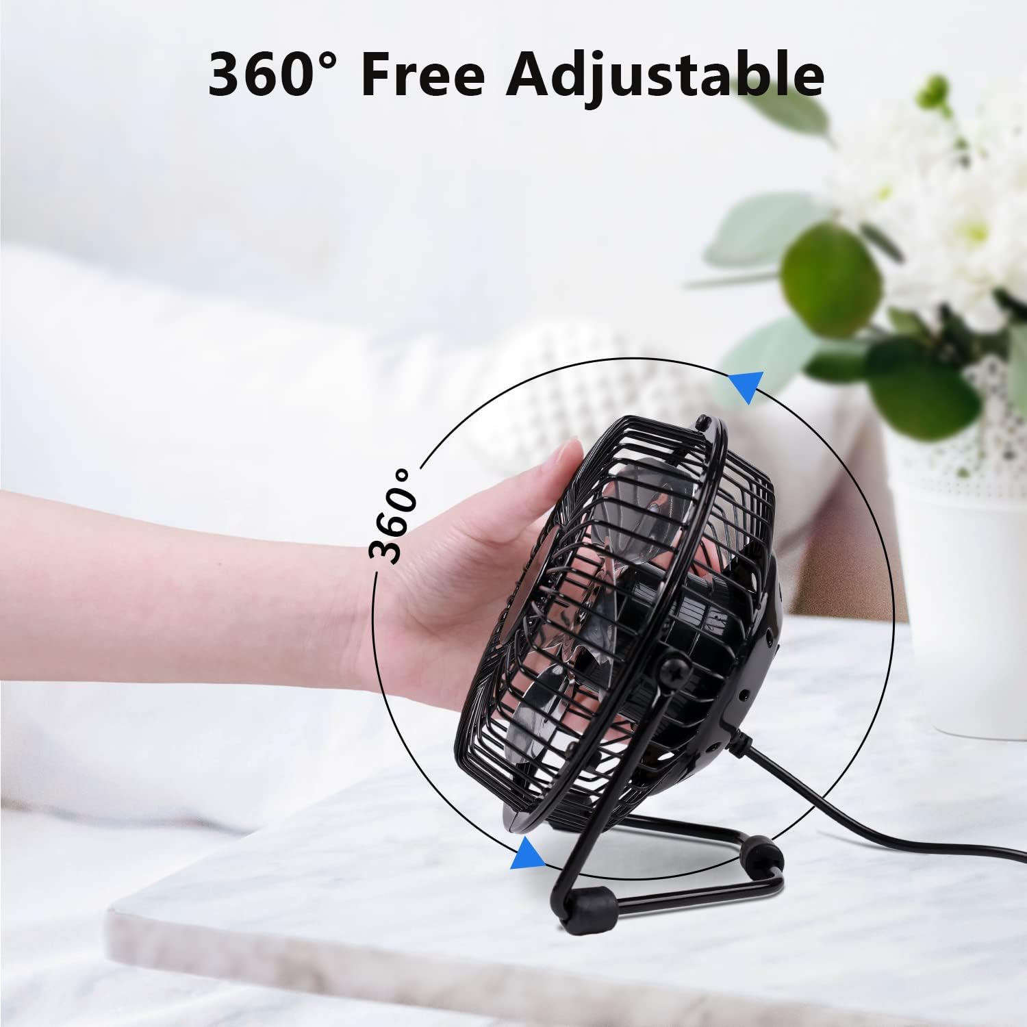 Mini USB Desk Fan, Quiet 4-Inc - Usb Desk Fan のレビューと価格