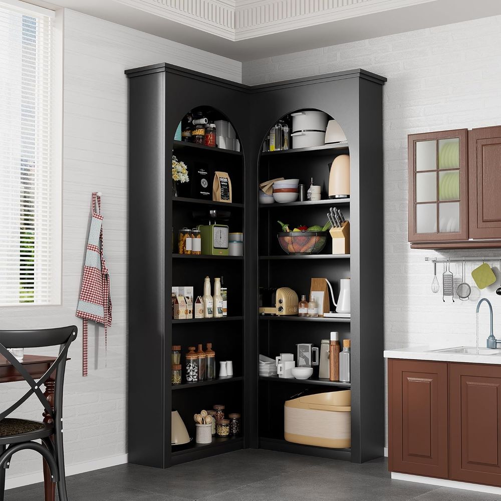 6-Tier L-Shaped Bookcase with  - Home Office Industrial Design のレビューと価格