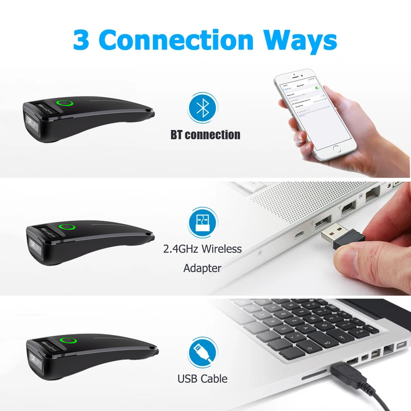 2D Barcode Scanner W7 Mini Wir - Document Scanner Portable のレビューと価格