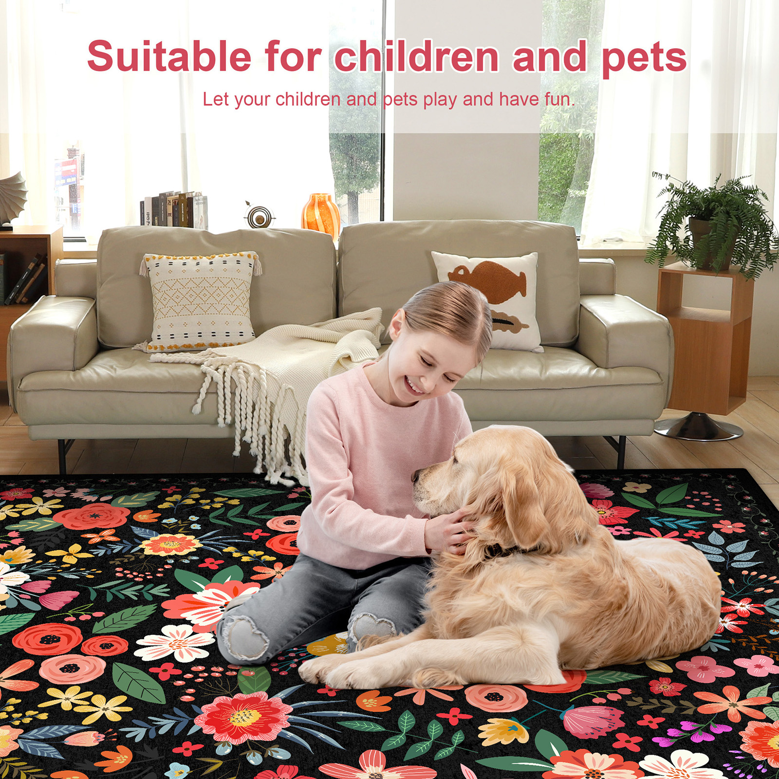 8' X 10' Washable Rug Boho Flo - Home Office X Post のレビューと価格
