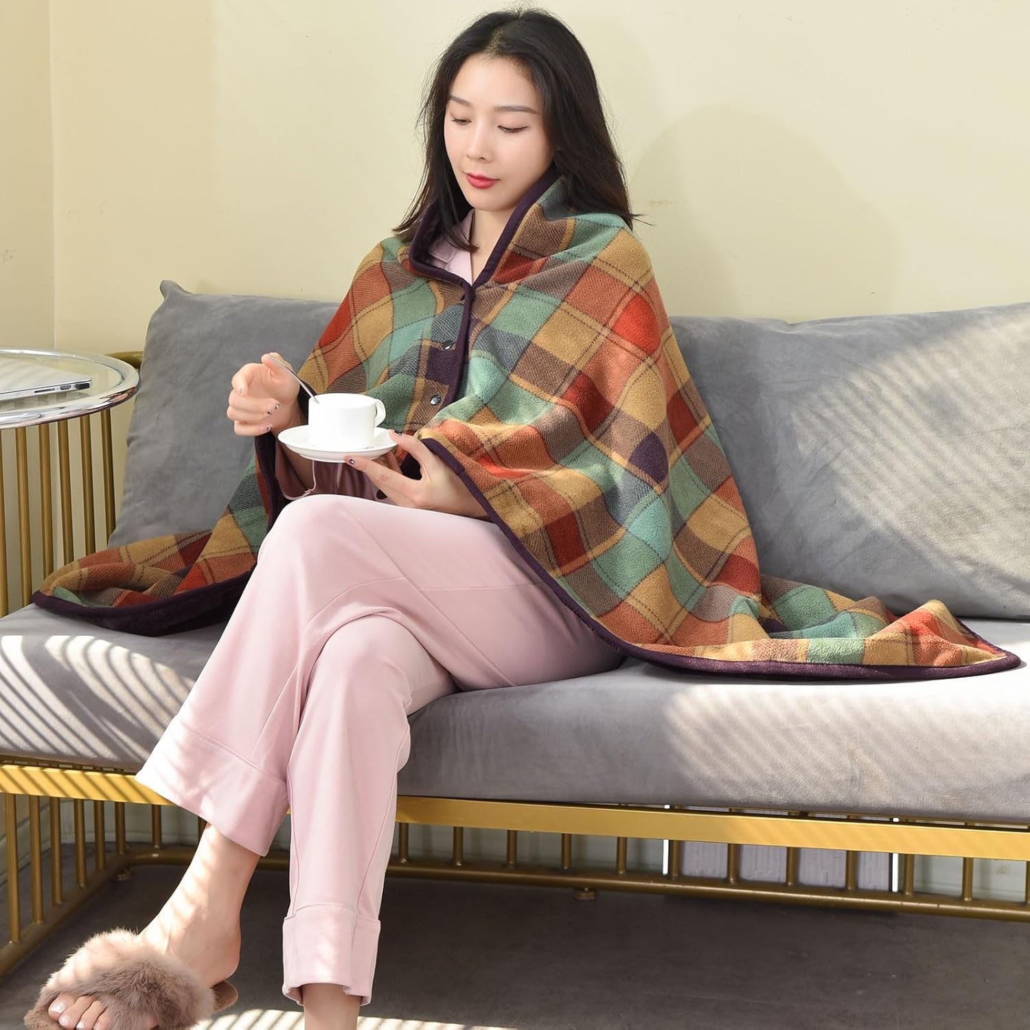 Wearable Blanket Throw Plush F - Home Office With Sofa のレビューと価格