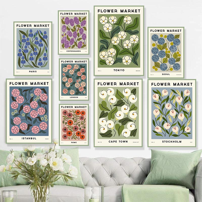 Modern Flowers Posters Picture - Home Office Gif のレビューと価格