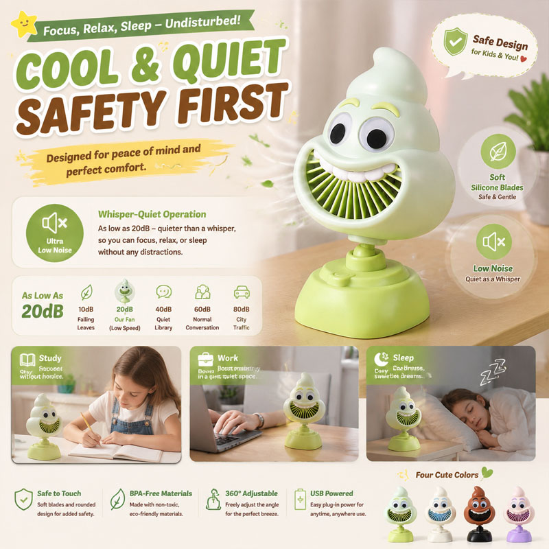 Funny Poop Emoji Mini Desktop  - Usb Desk Fan のレビューと価格