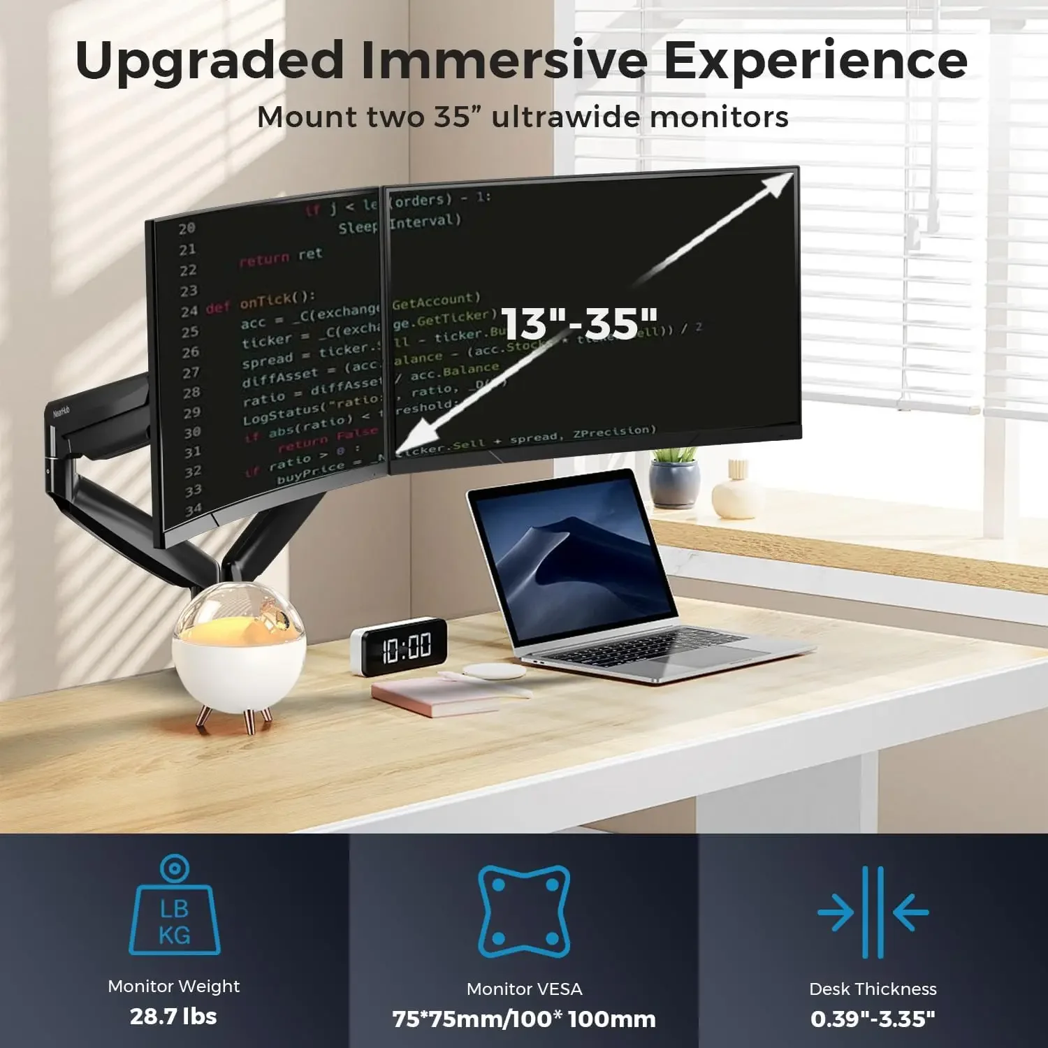 Curved Monitor Mount Dual Moni - Monitor Arm Dual のレビューと価格