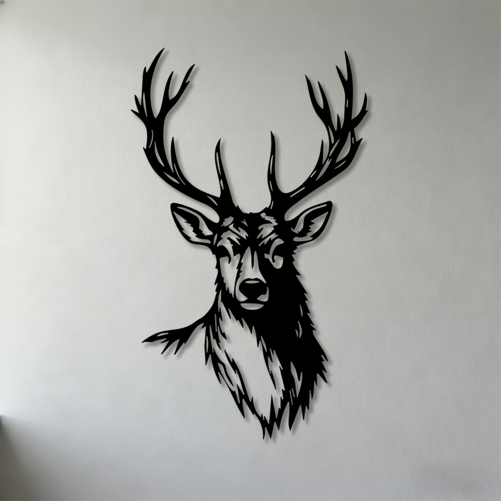 Metal Deer Head Wall Art, Iron - Home Office Head のレビューと価格
