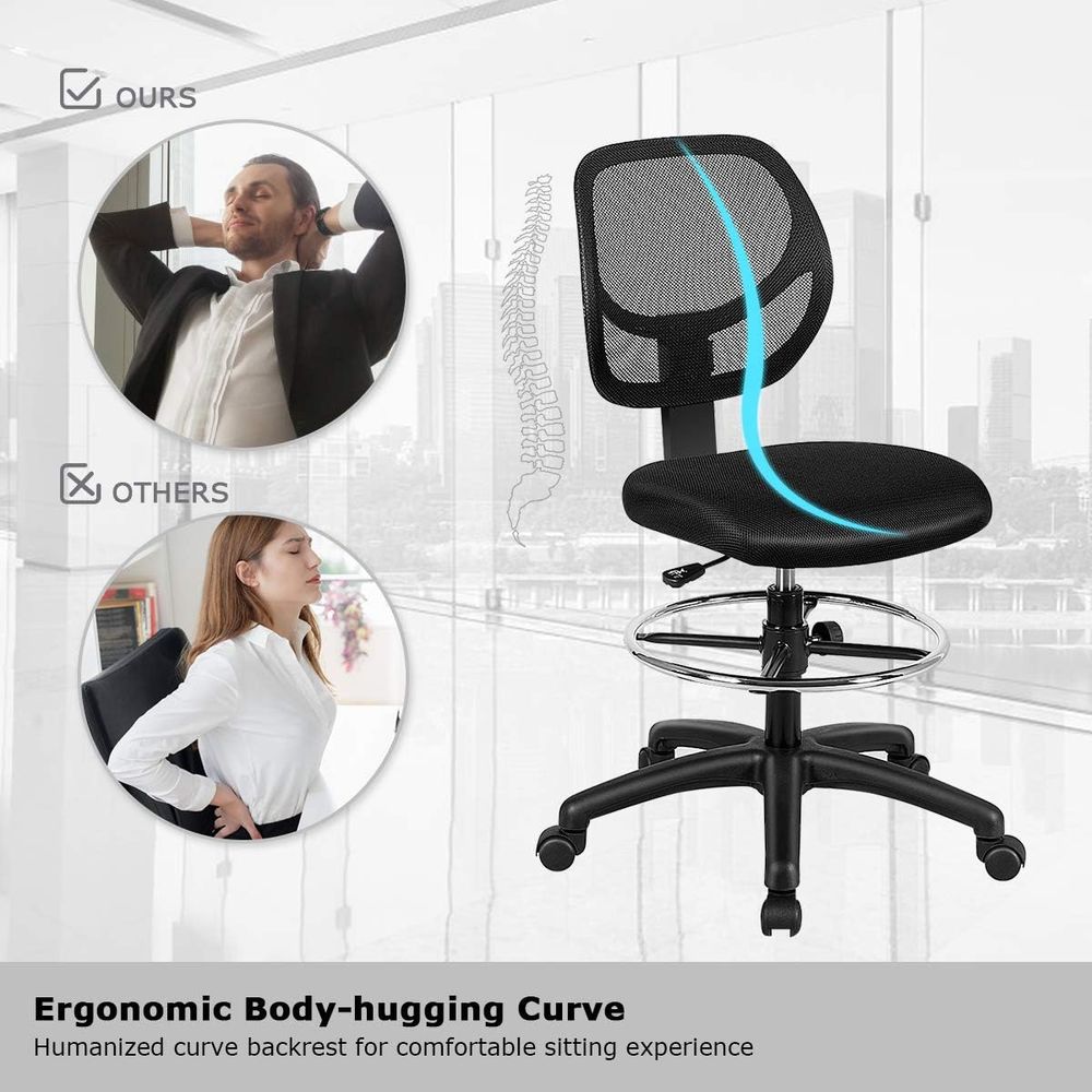 Ergonomic Black Mesh Swivel Of - Home Office Kitchen のレビューと価格