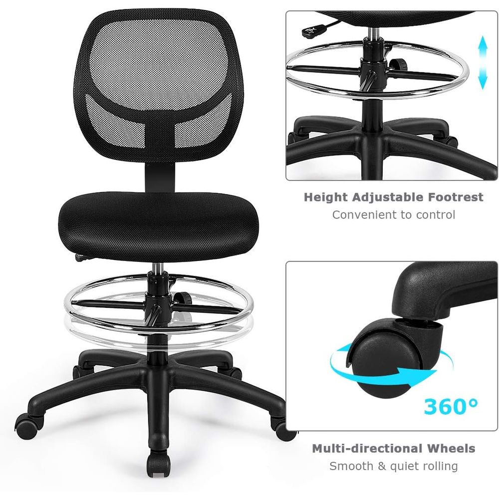 Ergonomic Black Mesh Swivel Of - Home Office Kitchen のレビューと価格