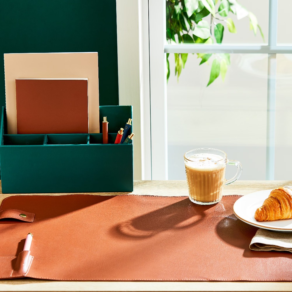 New  Simulated Leather Desk Pa - Desk Mat Leather のレビューと価格