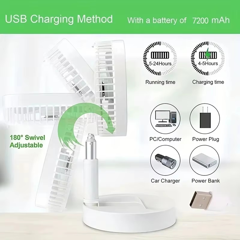 Retractable Fan Portable Mini  - Usb Desk Fan のレビューと価格