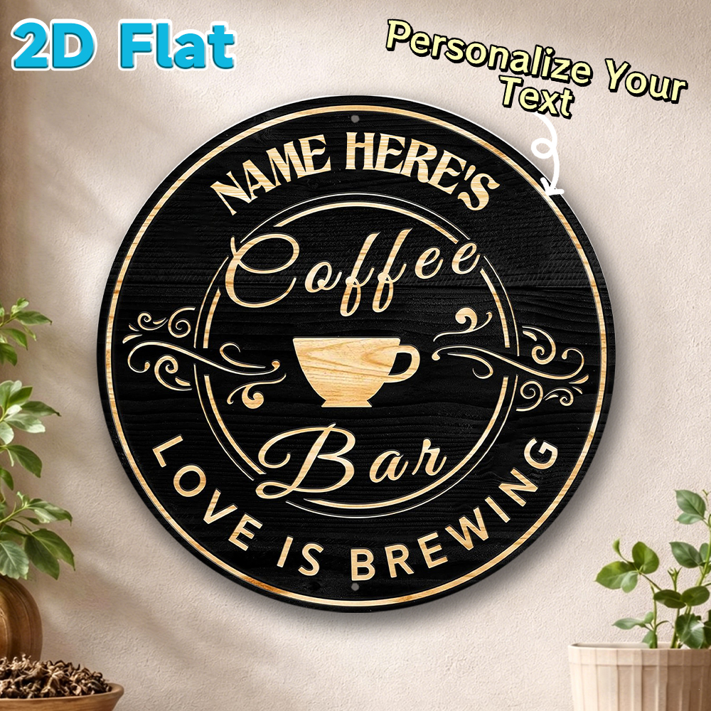 Custom Name Coffee Bar Round M - Home Office Kitchen のレビューと価格