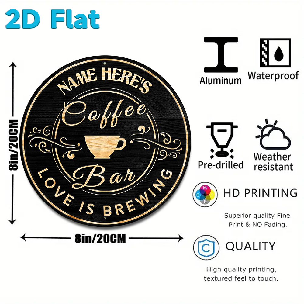 Custom Name Coffee Bar Round M - Home Office Kitchen のレビューと価格