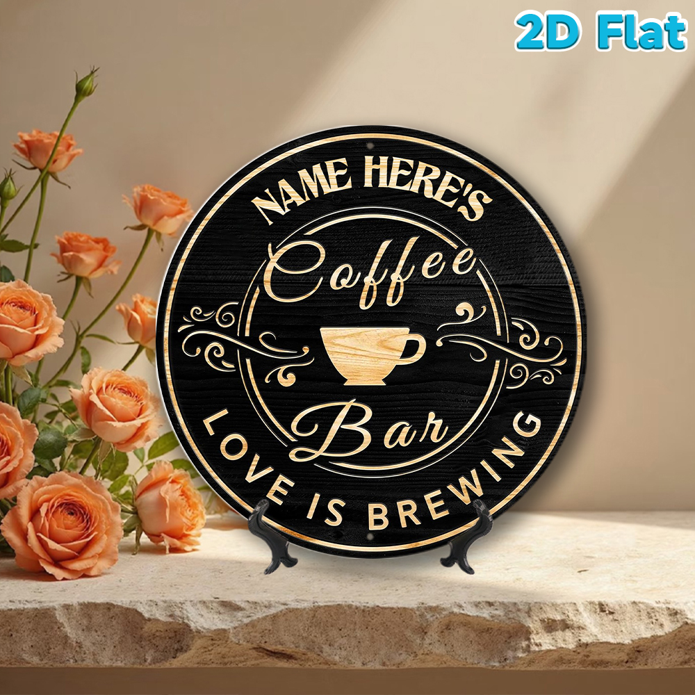 Custom Name Coffee Bar Round M - Home Office Kitchen のレビューと価格
