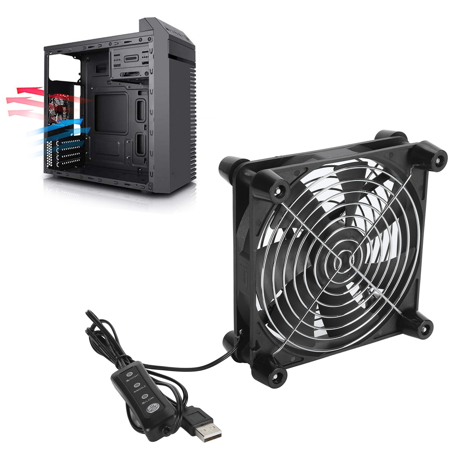 140mm Computer Case Fan 3 Spee - Usb Desk Fan のレビューと価格