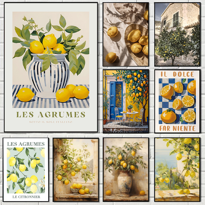 Retro Lemon Garden Canvas Post - Home Office Gif のレビューと価格