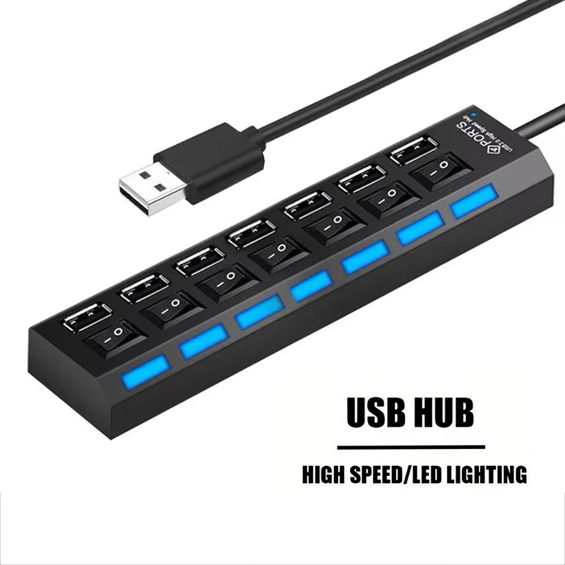 7 Port USB 2.0 Hub Splitter Fo - Home Office Laptop のレビューと価格