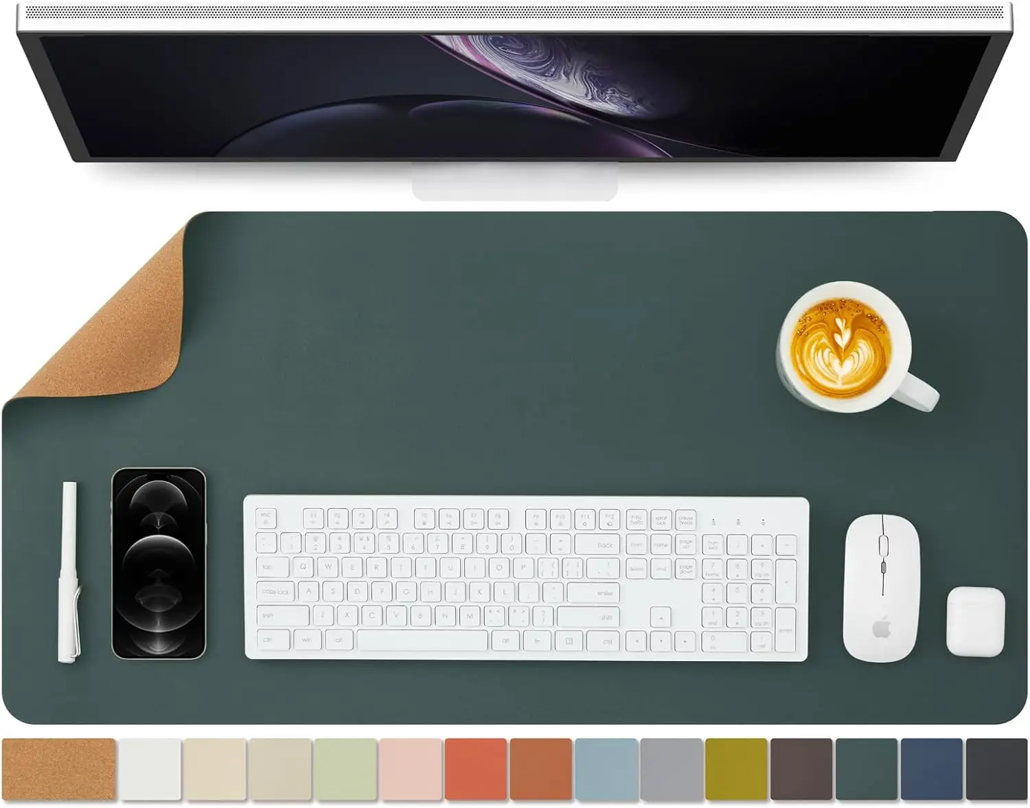 Cork Desk Mat Dual-Sided Desk  - Desk Mat Leather のレビューと価格