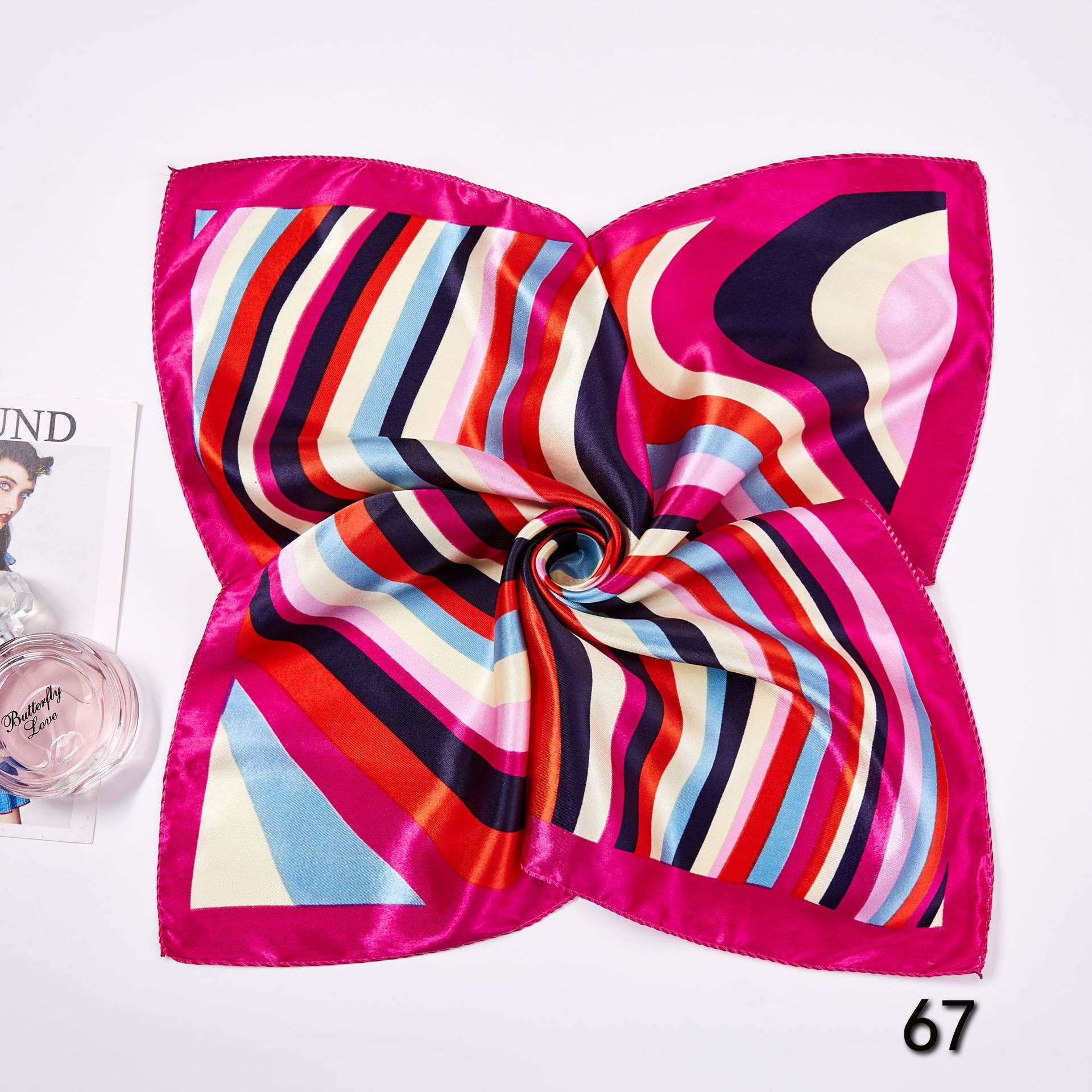 50*50cm Square Silk Scarves Sc - Home Office Head のレビューと価格