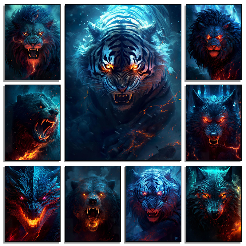 Dark Fantasy Animals Posters H - Home Office Gif のレビューと価格