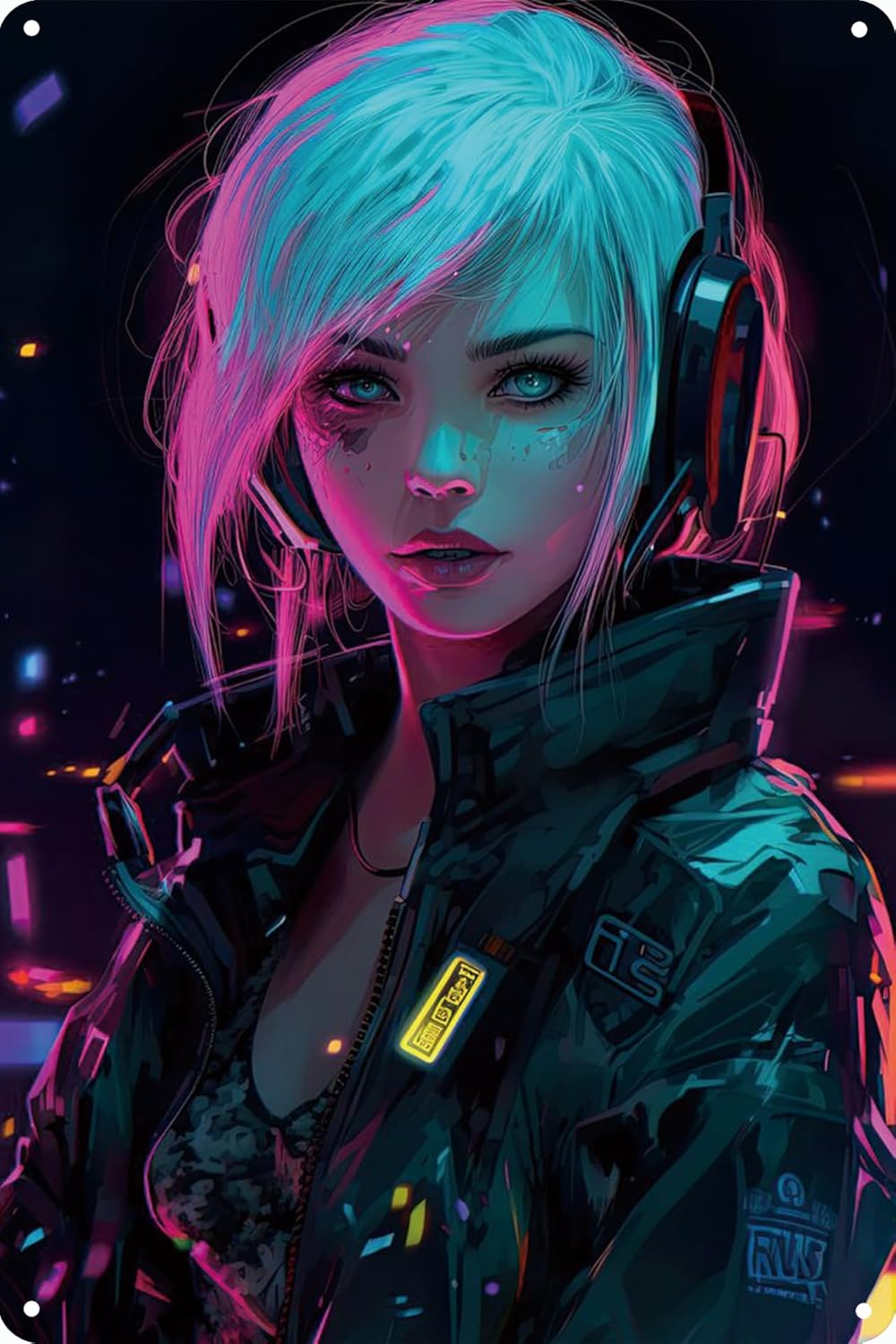 Anime Girl Neon Metal aluminum - Home Office Kitchen のレビューと価格