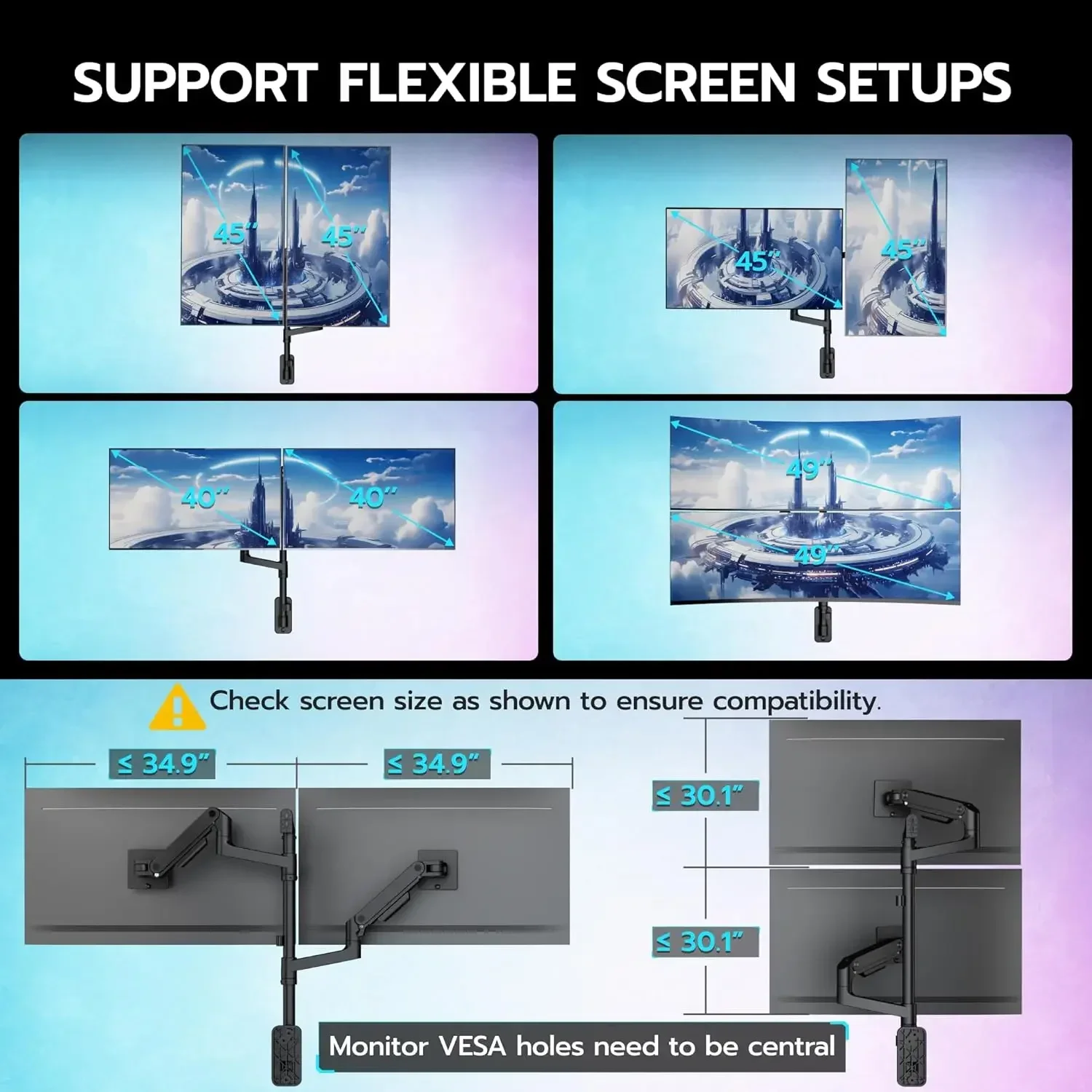 Dual Monitor Wall Mount for 17 - Monitor Arm Dual のレビューと価格