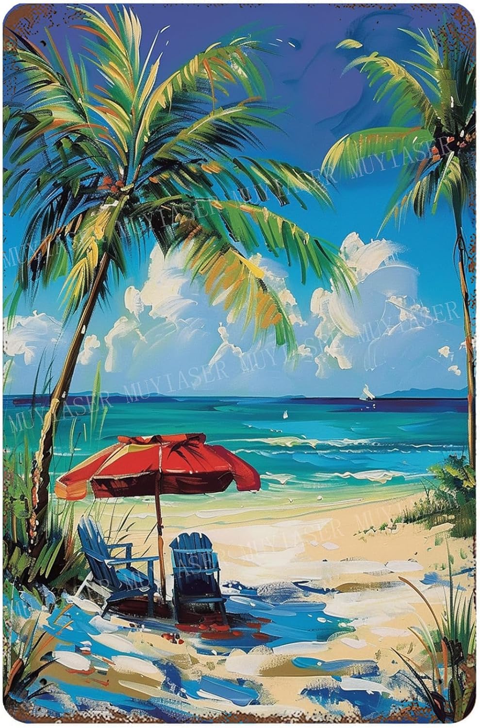 Beach Metal Signs Vintage Sign - Home Office Kitchen のレビューと価格
