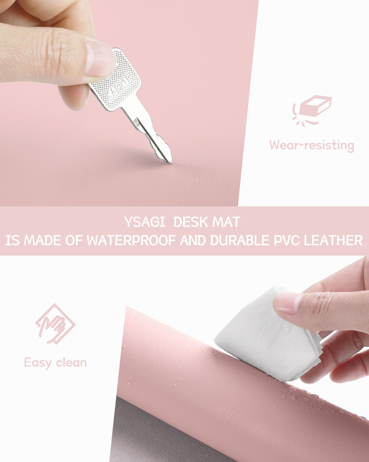 Non-Slip Leather Desk Pad, Wat - Desk Mat Leather のレビューと価格