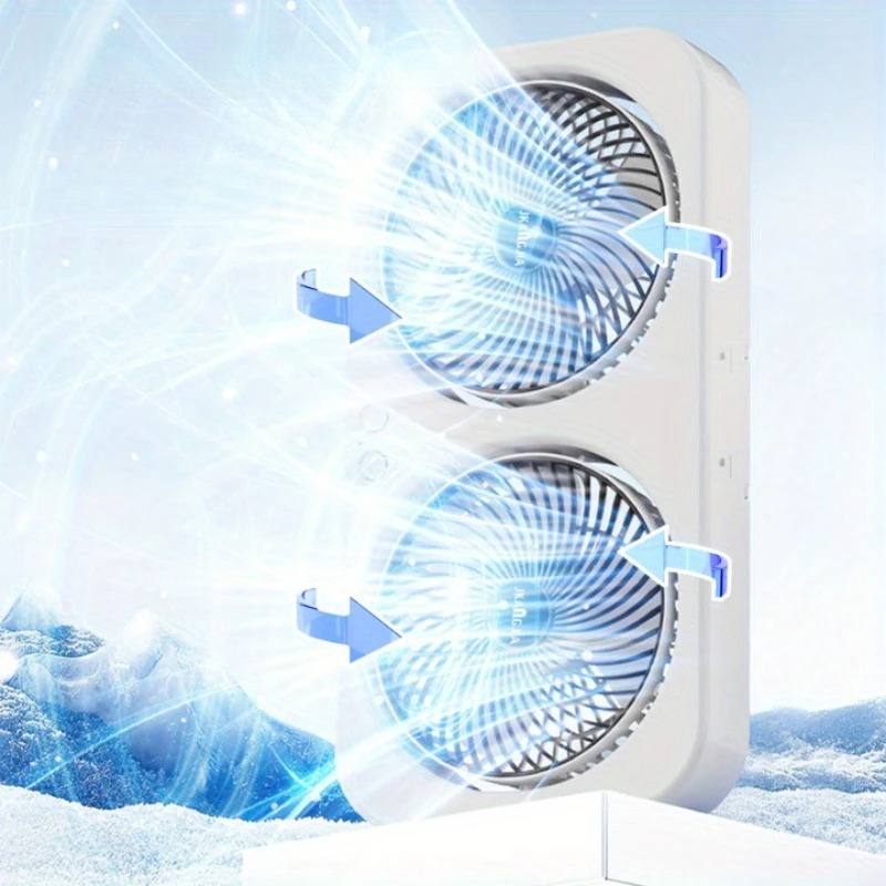 Dual Head Desk Fan USB Recharg - Home Office Head のレビューと価格