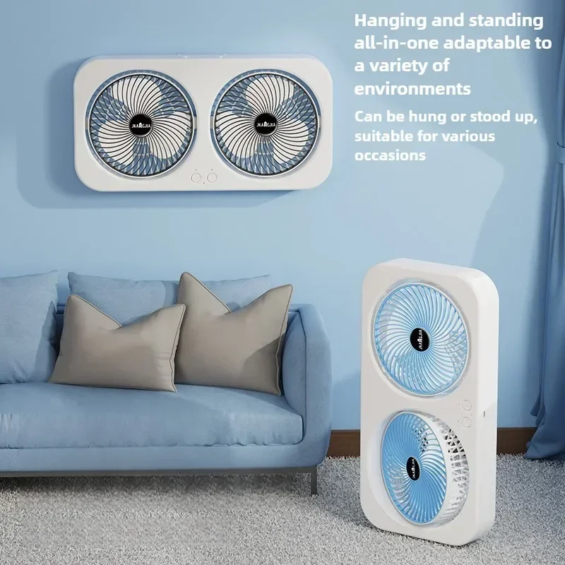 Dual Head Desk Fan USB Recharg - Home Office Head のレビューと価格