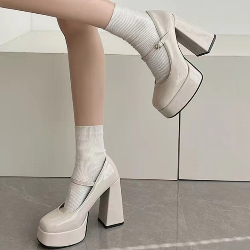 Women's Thick Heel Single Shoe - Home Office Head のレビューと価格