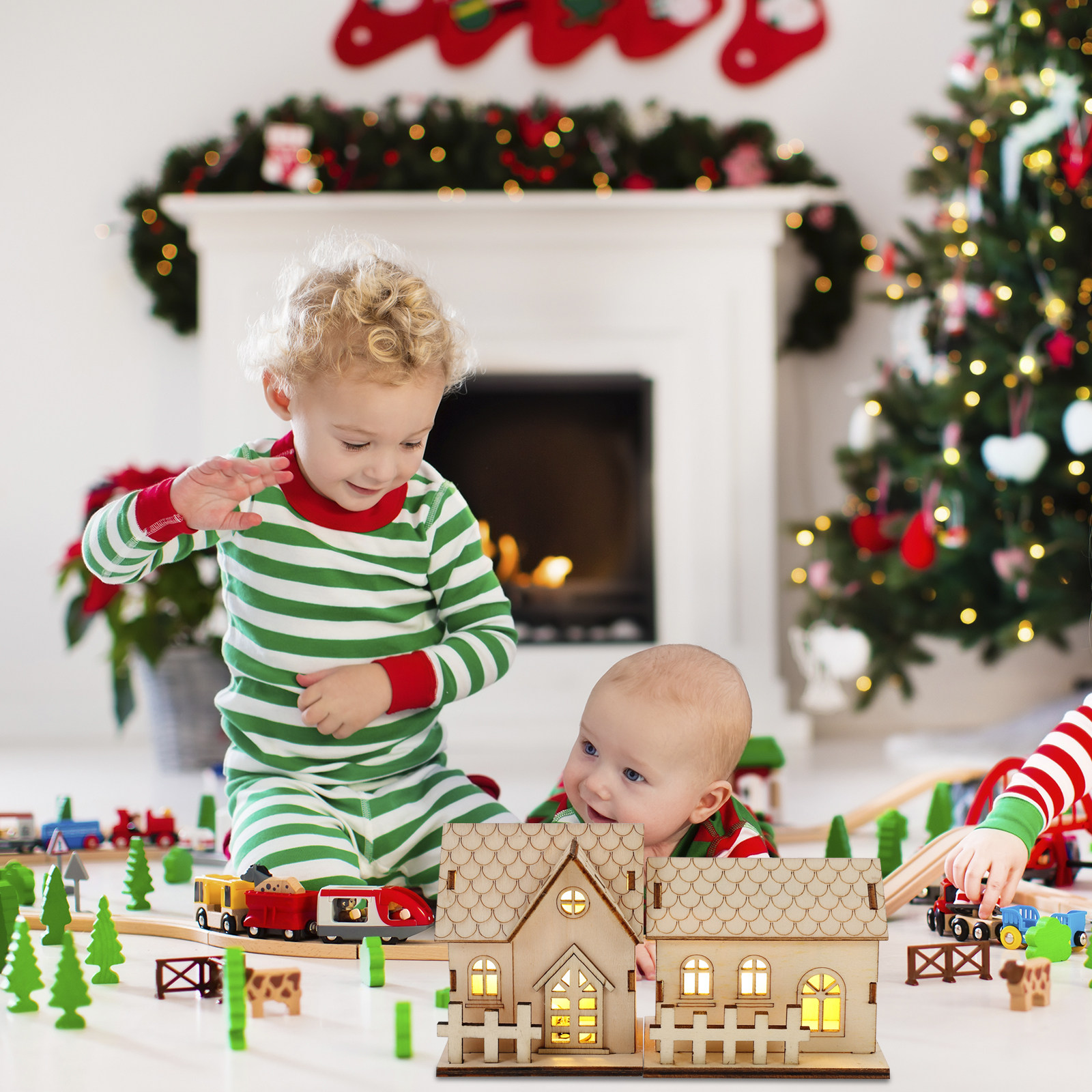 2Pcs Glowing Christmas Wood Ho - Home Office Login のレビューと価格