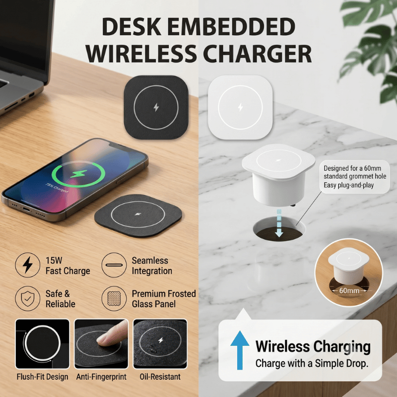 15W Built-in Wireless Charger  - Home Office Uk のレビューと価格