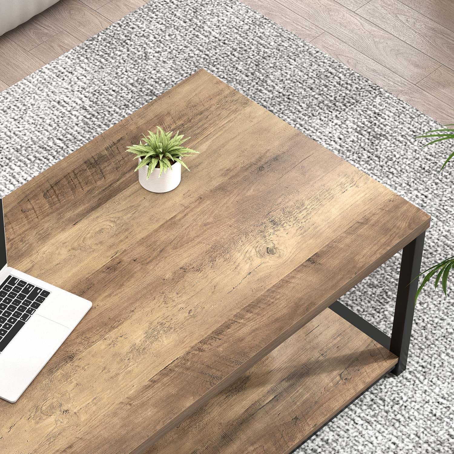 Coffee Table with Storage Shel - Home Office Industrial Design のレビューと価格