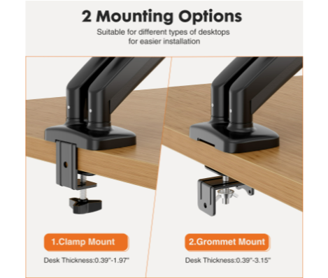 Dual Monitor Stand Arm, Gas Sp - Monitor Arm Dual のレビューと価格