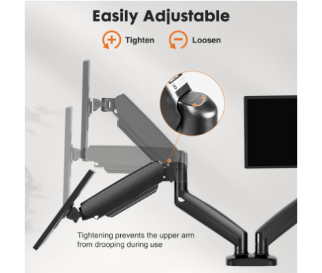 Dual Monitor Stand Arm, Gas Sp - Monitor Arm Dual のレビューと価格