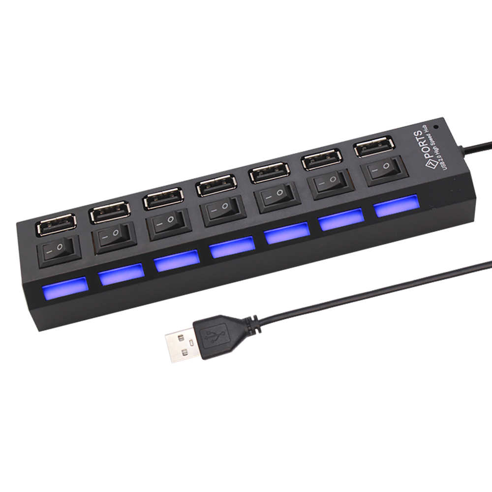 7 Port USB 2.0 Hub Splitter Fo - Home Office Laptop のレビューと価格