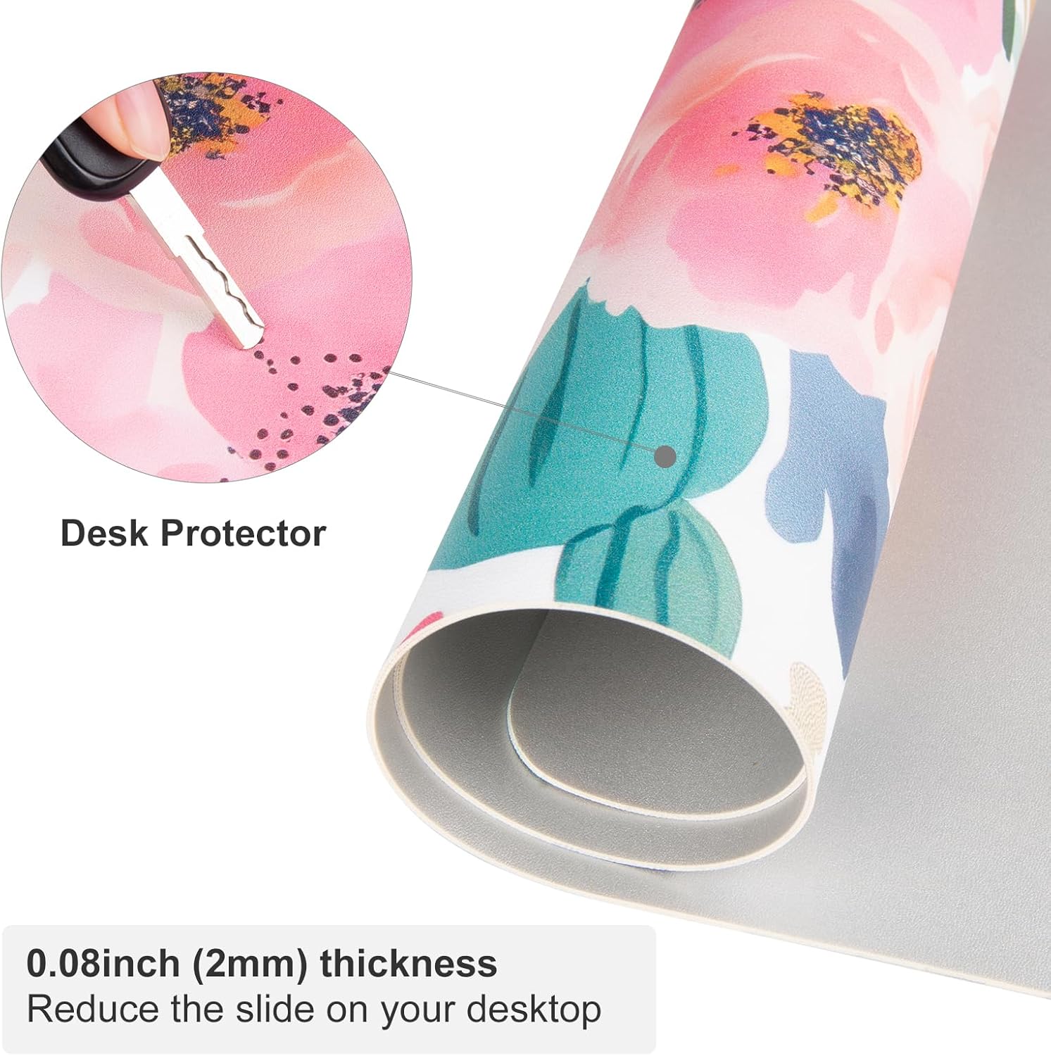 Large Mouse Pad Pink Floral De - Desk Mat Leather のレビューと価格