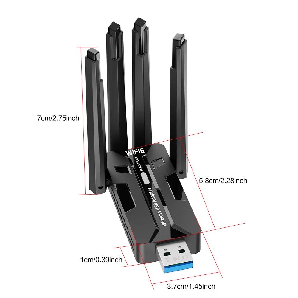 WiFi 6 USB Adapter 1800Mbps Du - Home Office Laptop のレビューと価格