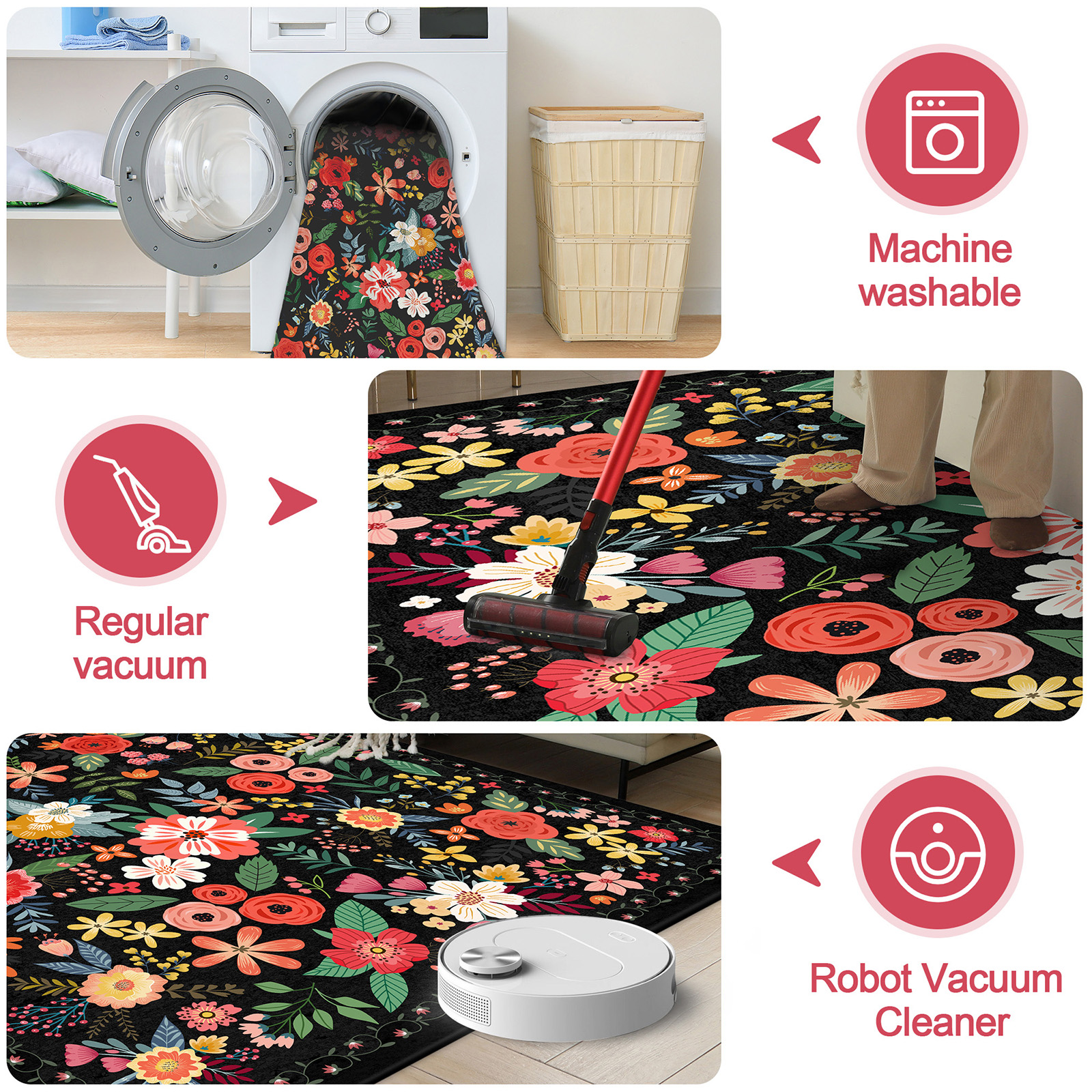 8' X 10' Washable Rug Boho Flo - Home Office X Post のレビューと価格